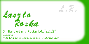 laszlo roska business card
